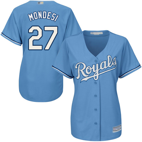 Royals #27 Raul Mondesi Light Blue Alternate Women's Stitched MLB Jersey